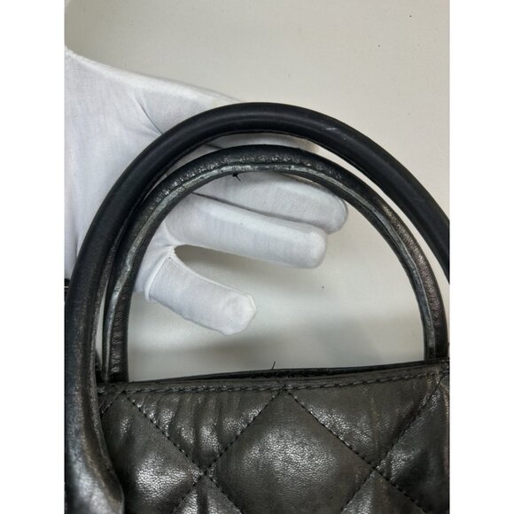 Michael Kors Hamilton Quilted Gun Metal Leather Small Tote Shoulder Bag - Picture 12 of 12